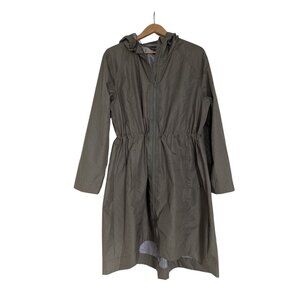 JOE FRESH WOMENS LONG RAIN COAT GREEN LARGE